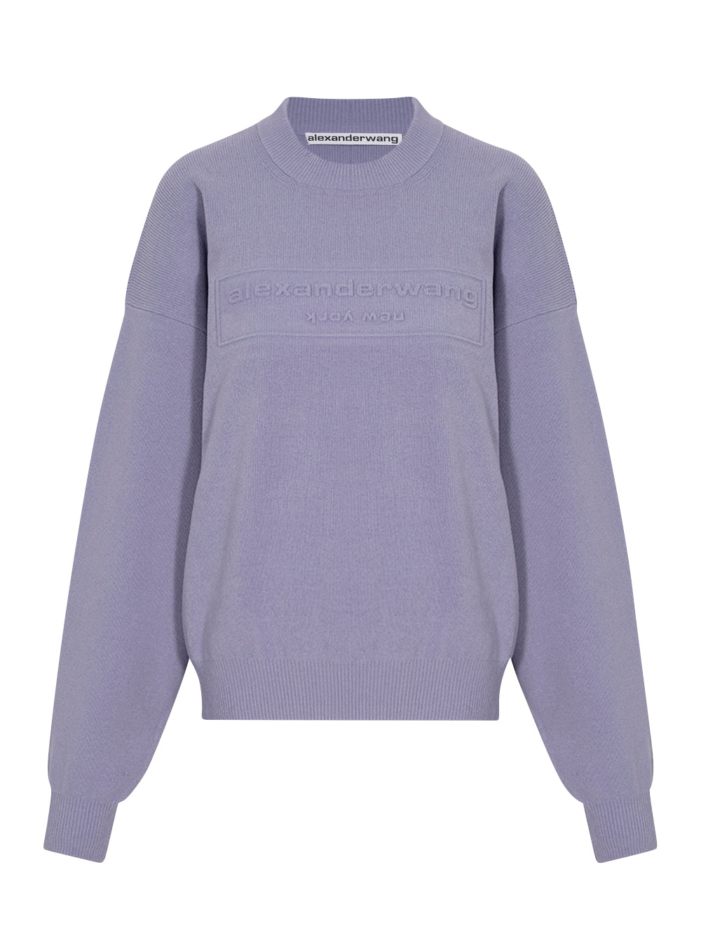 Embossed Logo Ribbed Pullover (Lavender Grey)