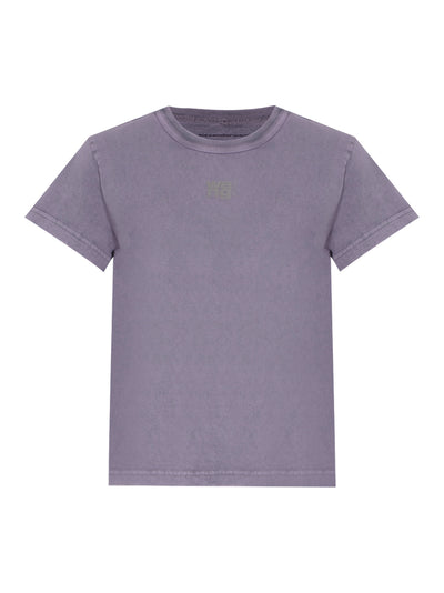 Essential Jersey Shrunk Tee W/Puff Logo &amp; Bound Neck Acid (Pink Lavender)