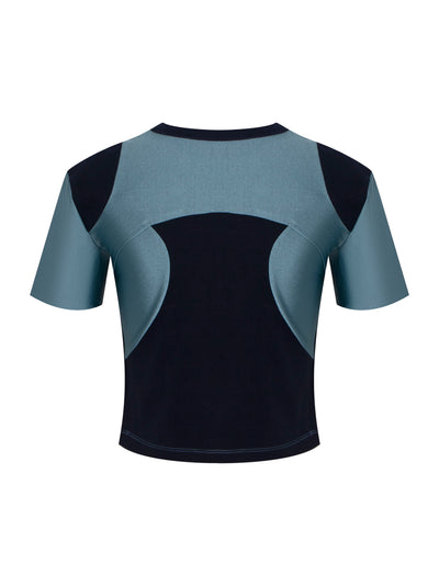 Essential Women Cut-Out Racing T-Shirt (Blue)