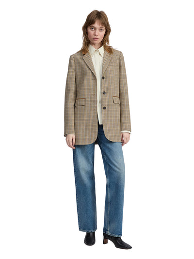 Evia Plaid Blazer (Tan Multi)