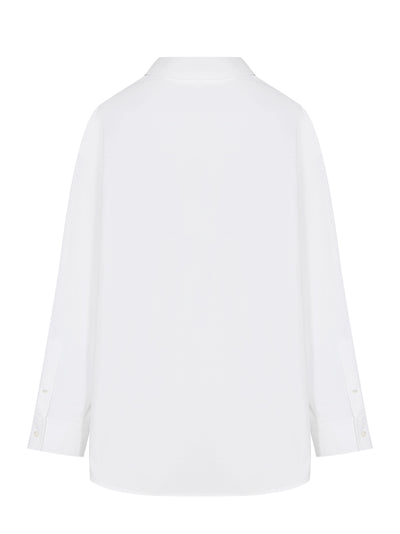 Exaggerated Split Front Shirt (White)