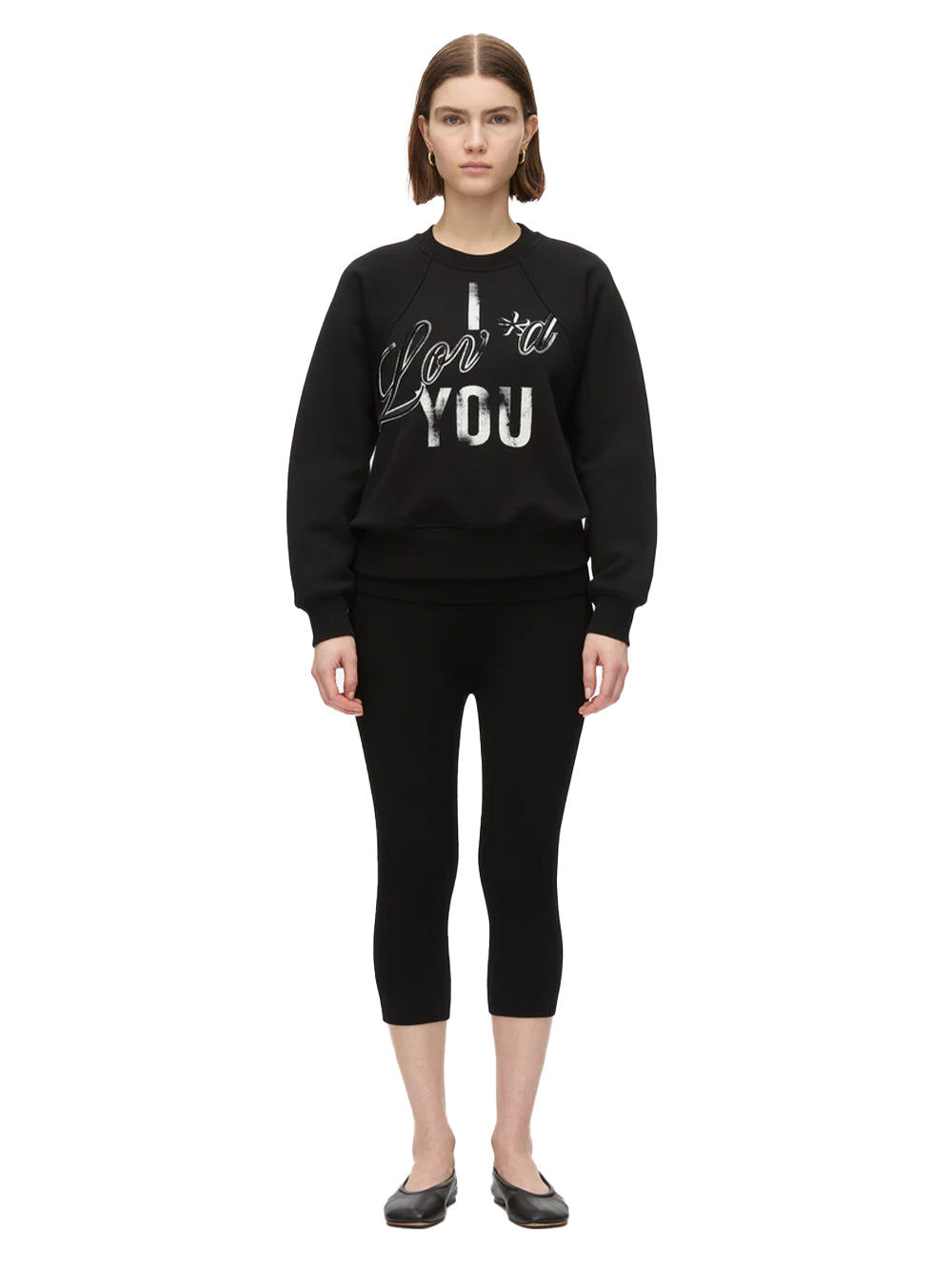 I Lov'd You Cropped Sweatshirt (Black)