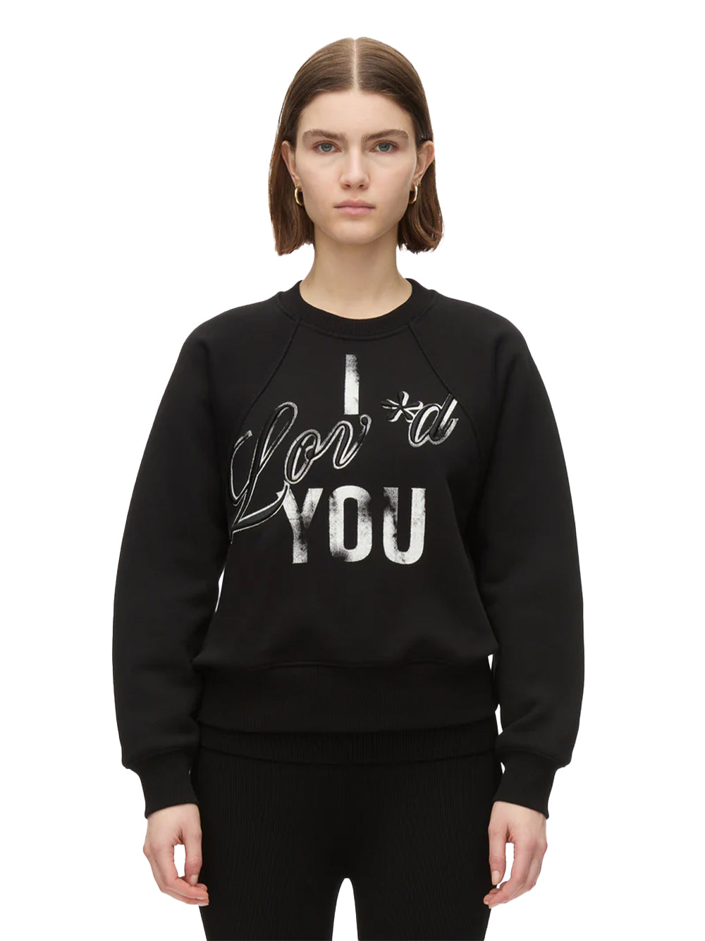 I Lov'd You Cropped Sweatshirt (Black)