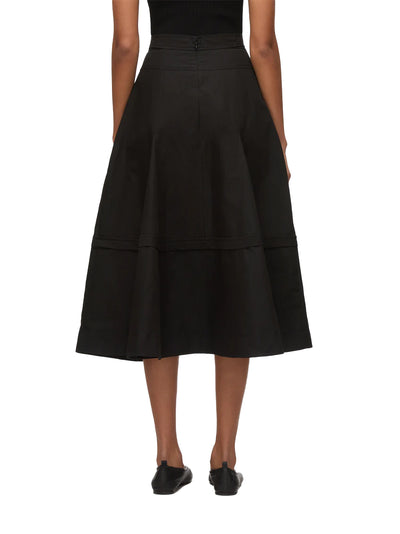 Belted Flare Skirt (Black)