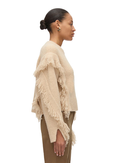 Fringe Crewneck Pullover (Praline)