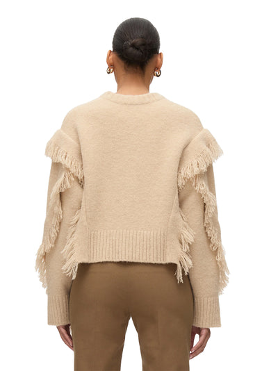 Fringe Crewneck Pullover (Praline)