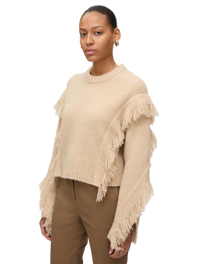 Fringe Crewneck Pullover (Praline)