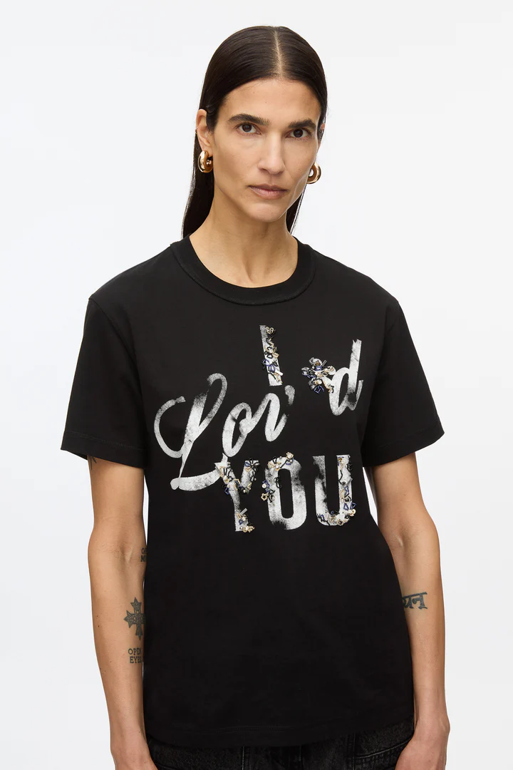 I Lov'd You Embroidered Tee (Black Multi)