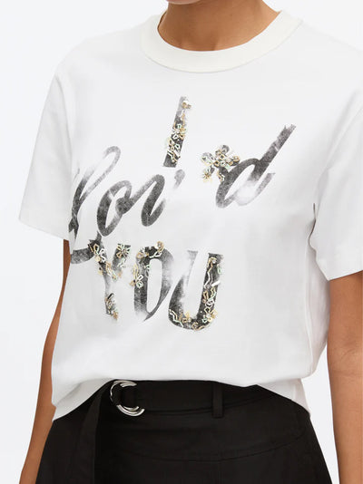 I Lov'd You Embroidered Tee (White Multi)