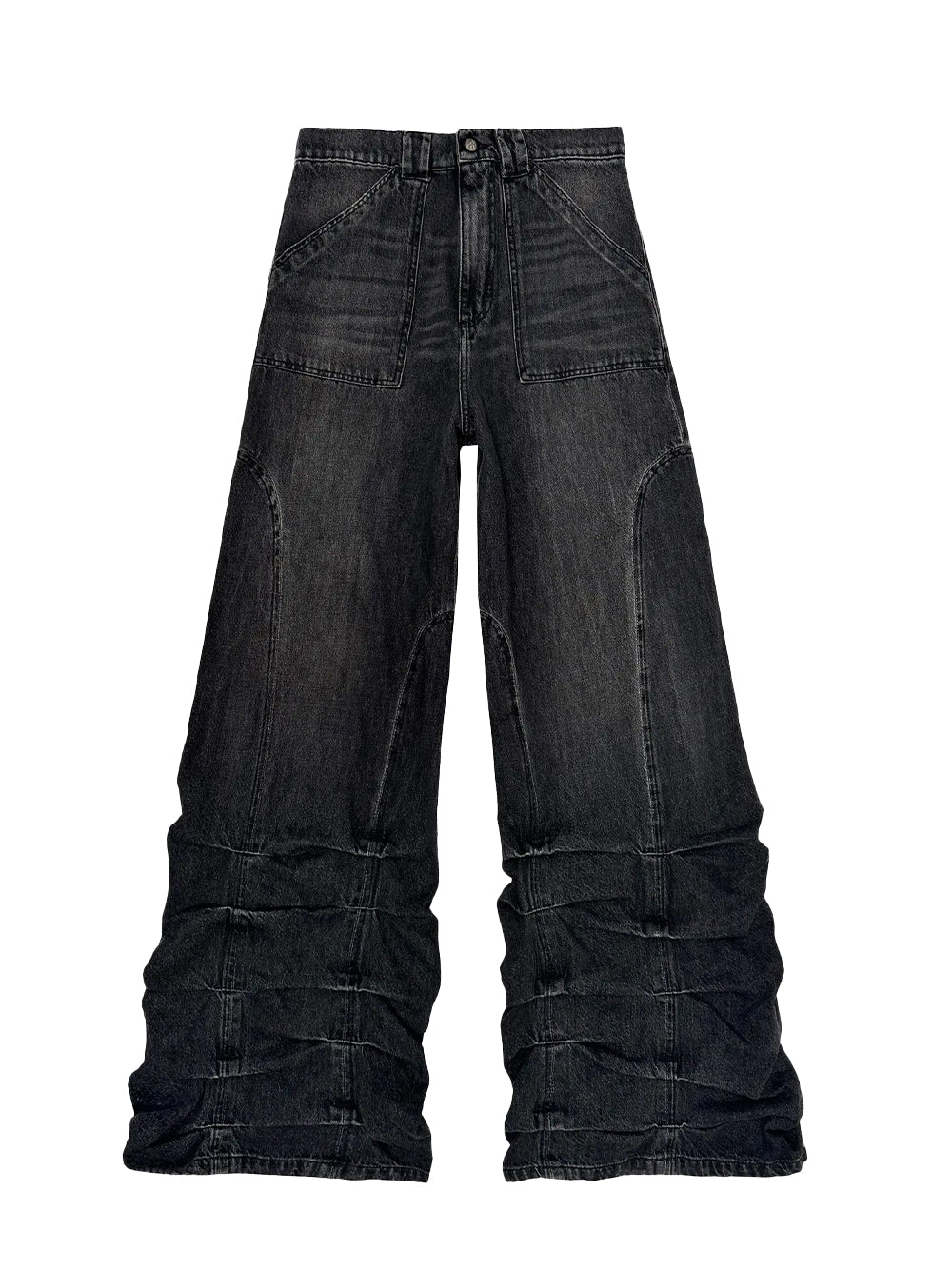Smock Wide Fit Jeans Black Stonewash