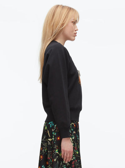 Rabbit Embroidery Sweatshirt Black Multi