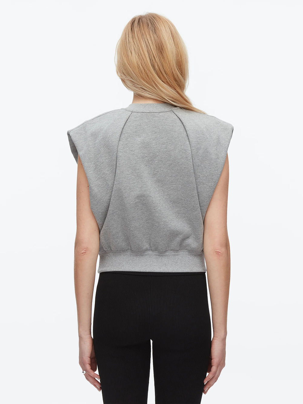 Draped Bow French Terry Top Grey Melange