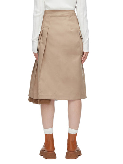 Pleated Zip Utility Skirt Praline Multi