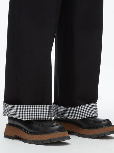 Carpenter Cargo Pants With Plaid Cuffs Black Multi