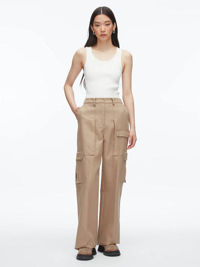 Carpenter Cargo Pants With Plaid Cuffs Praline Multi
