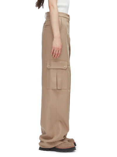 Carpenter Cargo Pants With Plaid Cuffs Praline Multi