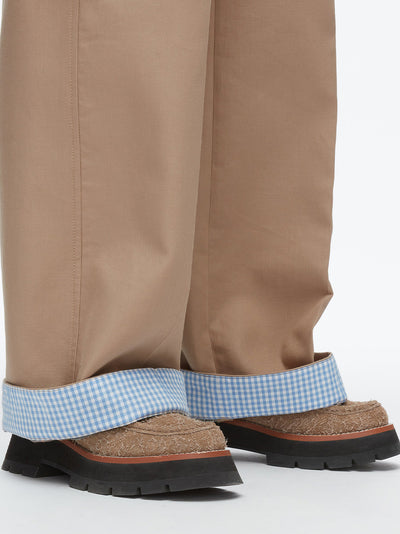 Carpenter Cargo Pants With Plaid Cuffs Praline Multi