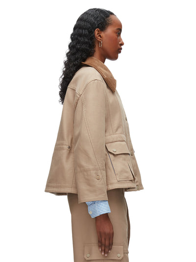 Cropped Flounce Barn Jacket Praline Multi
