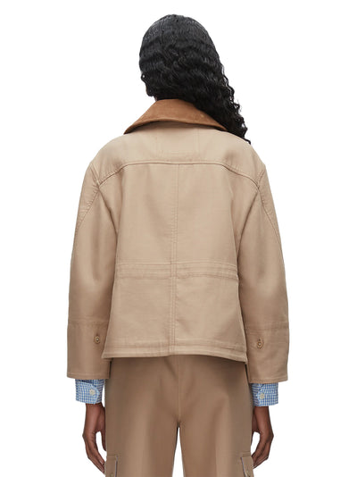 Cropped Flounce Barn Jacket Praline Multi