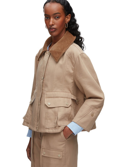 Cropped Flounce Barn Jacket Praline Multi