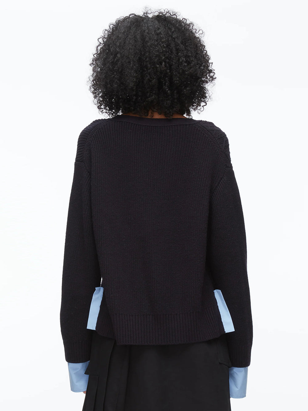Cable Mix Boyfriend Cardigan Midnight