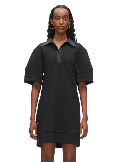 Terry Polo Dress Black-Black