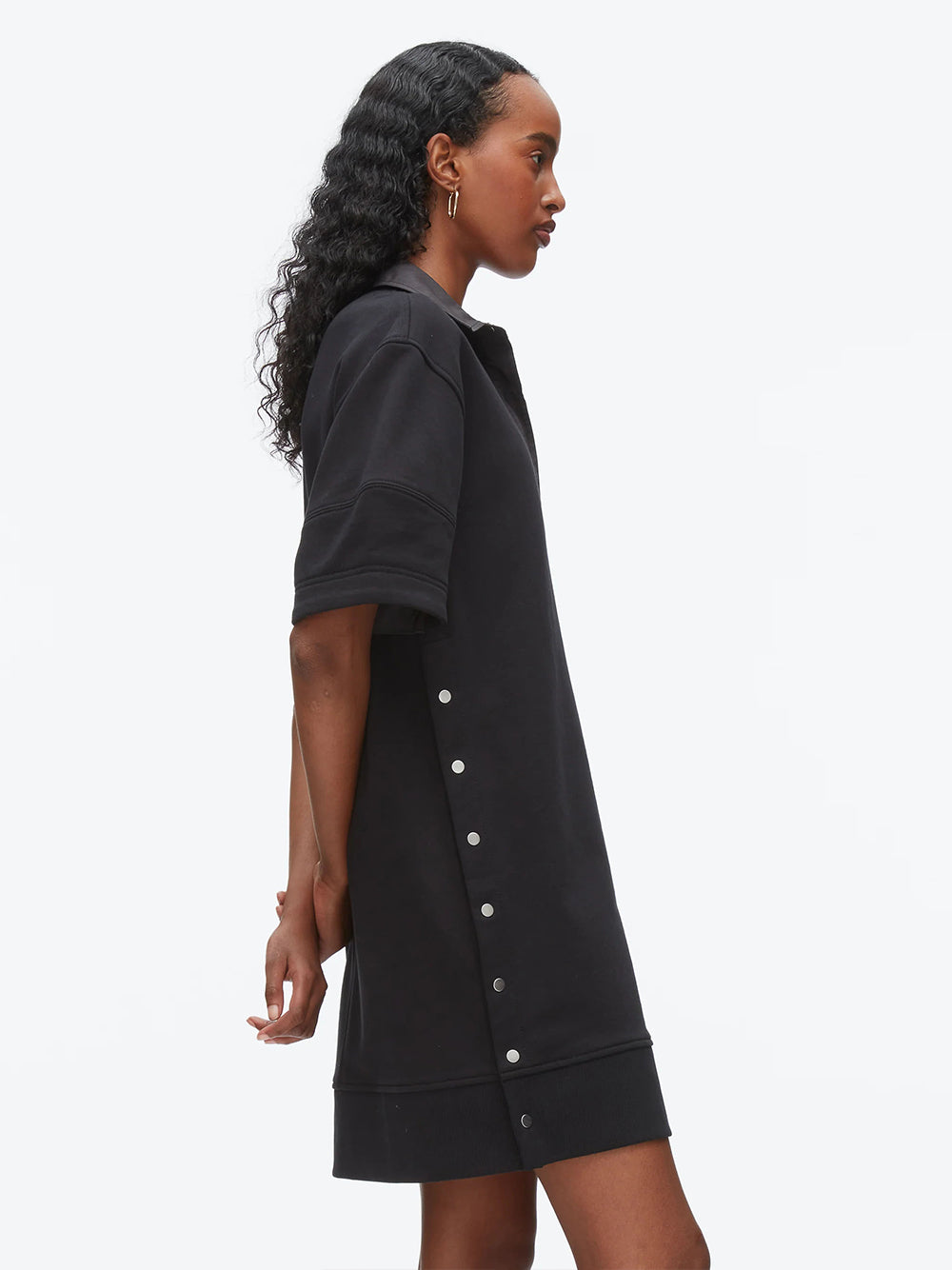 Terry Polo Dress Black-Black