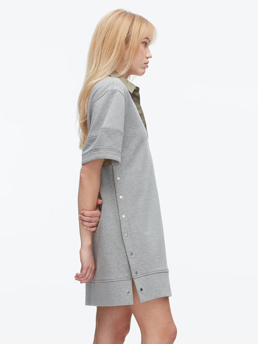 Terry Polo Dress Grey Melange