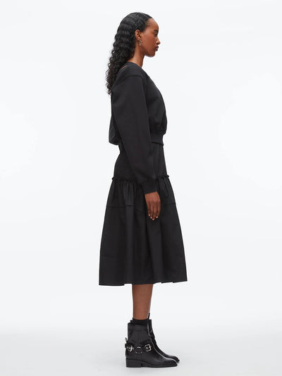 Layered Tank Combo Dress Black-Black