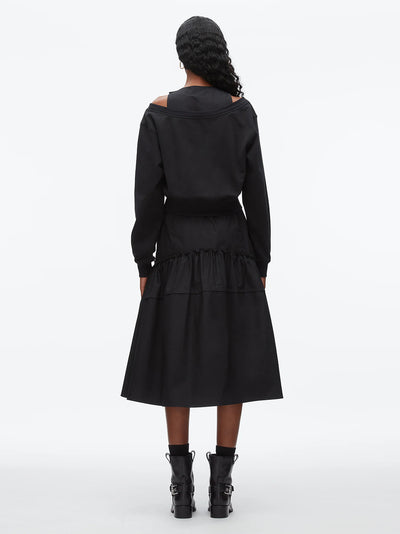 Layered Tank Combo Dress Black-Black
