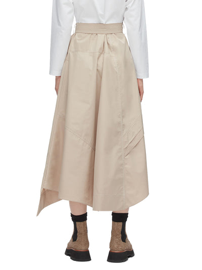 Combo T-Shirt Dress White-Khaki
