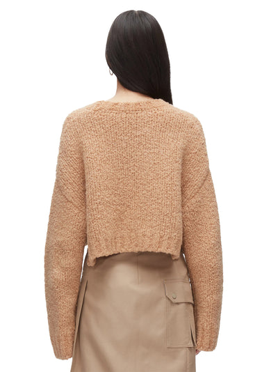 Boucle Zipper Crewneck Fawn