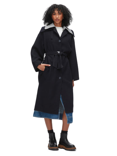 Double Face Wool Belted Coat Eclipse