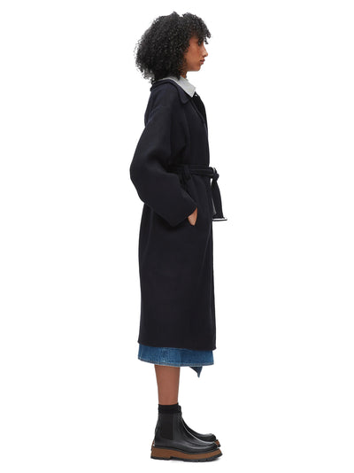 Double Face Wool Belted Coat Eclipse