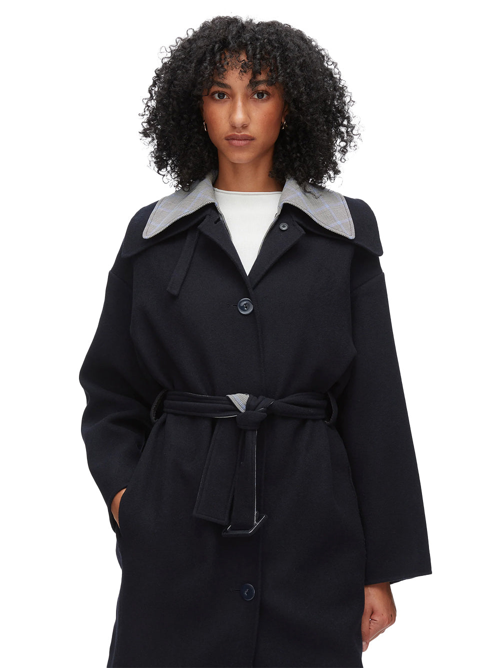 Double Face Wool Belted Coat Eclipse