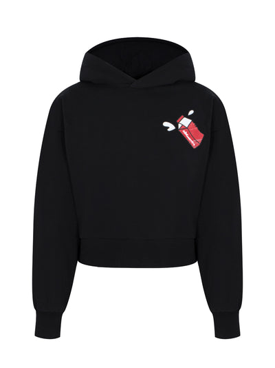 Cropped Hoodie Woman Nero/Black