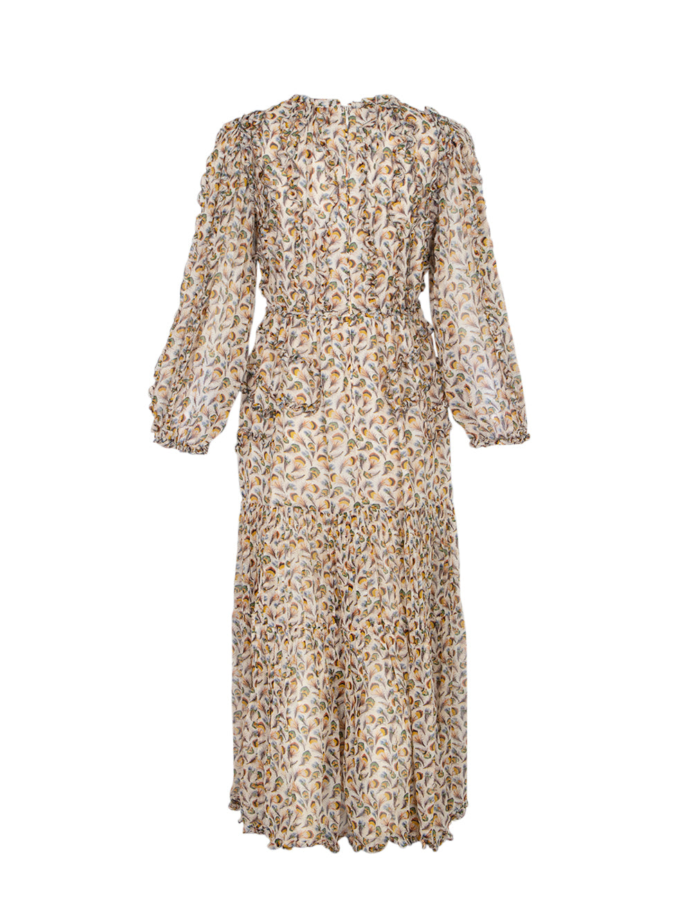 Iona Silk Long Sleeve Midi Dress Swan