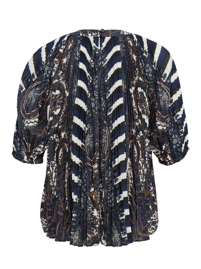 Dafne Pleated Short Sleeve Eclipse