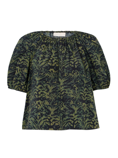 Talie Silk Short Sleeve Blouse Desert Jasper