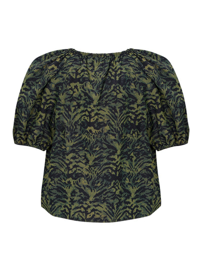 Talie Silk Short Sleeve Blouse Desert Jasper