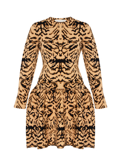 Camryn Jacquard Knit Long Sleeve Dress Bengal