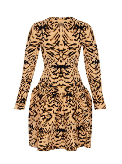 Camryn Jacquard Knit Long Sleeve Dress Bengal