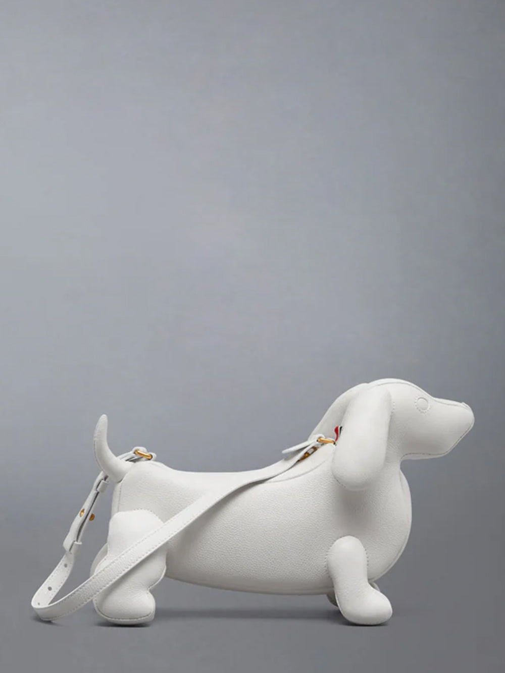 Pebble Grain Hector Baguette Bag White