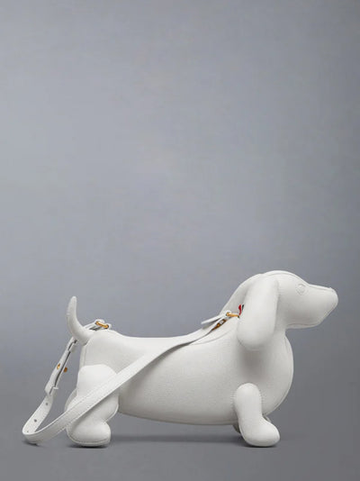 Pebble Grain Hector Baguette Bag White