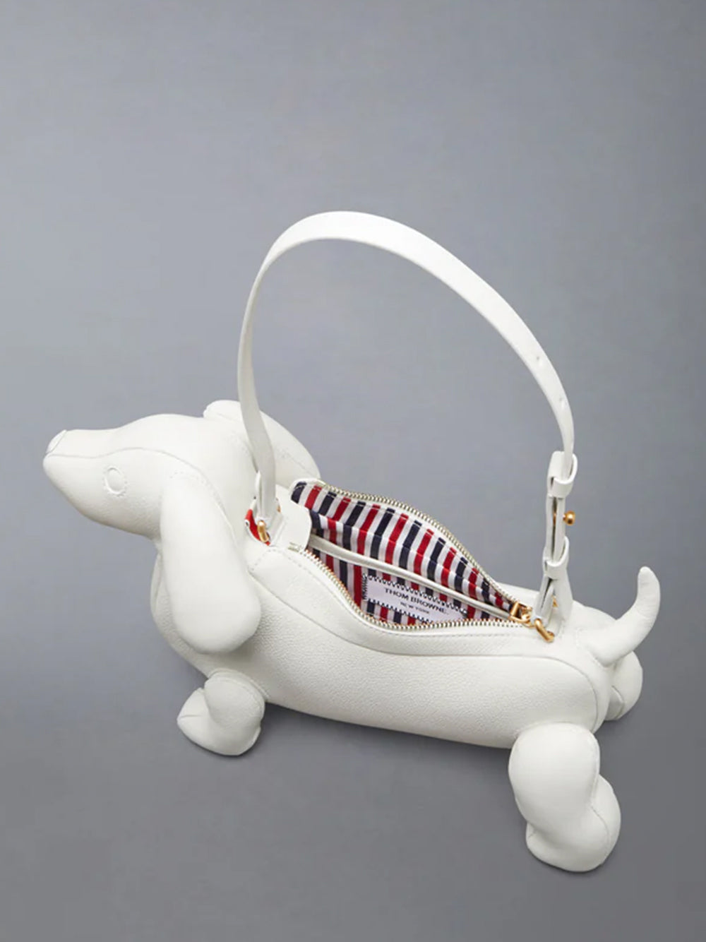 Pebble Grain Hector Baguette Bag White