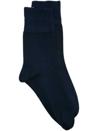 Hector With Bow Jacquard Ankle Socks In Cotton Navy