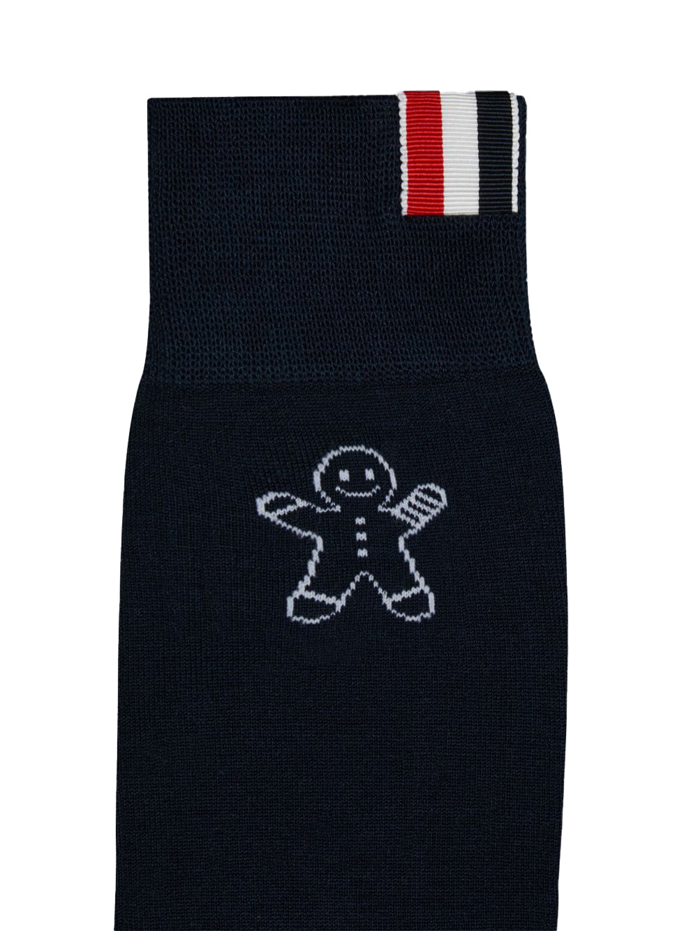 Gingerbread Mr. & Mrs. Thom Cotton Mid Cuff Socks (Navy)