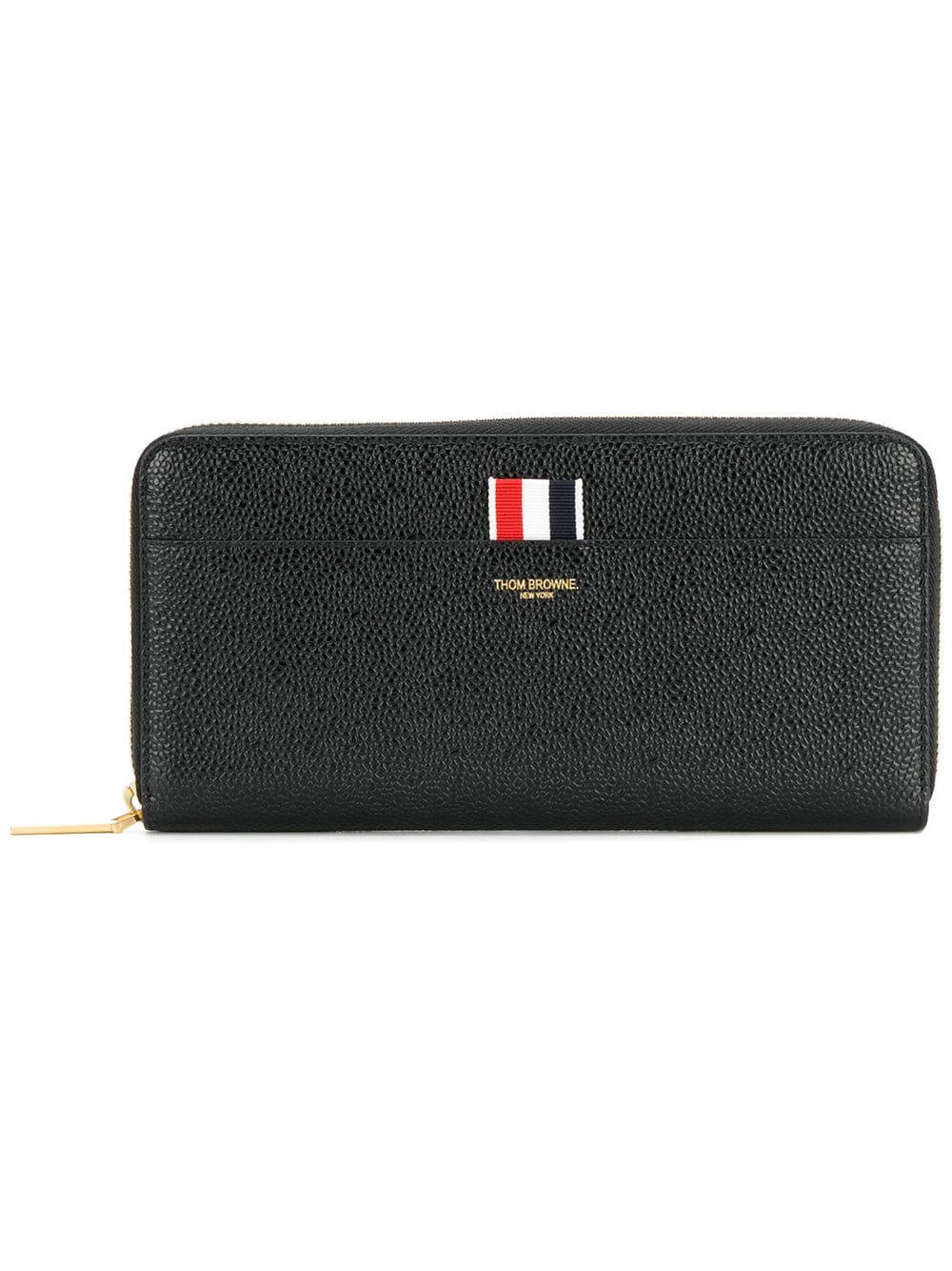 Continental Zip Wallet W/ Rwb Gg Tab In Pebble Grain Leather Black