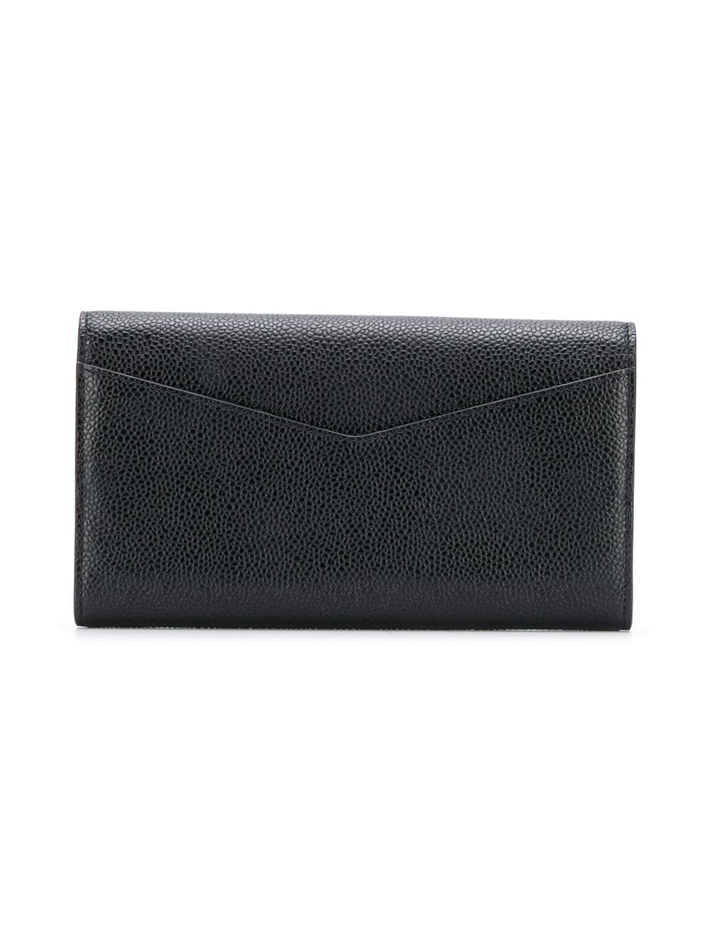 Envelop Continental Wallet In Pebble Grain Leather Black