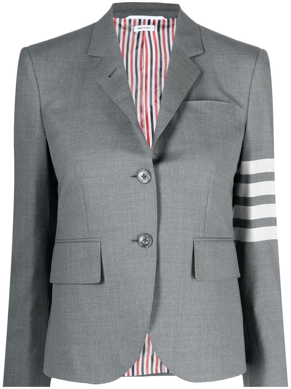 High Armhole Sport Coat - Fit 3 - In Engineered 4 Bar Plain Weave Suiting Med Grey